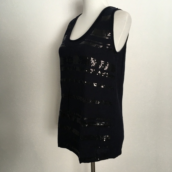Banana Republic sequin Navy tank - Picture 4 of 8
